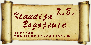 Klaudija Bogojević vizit kartica